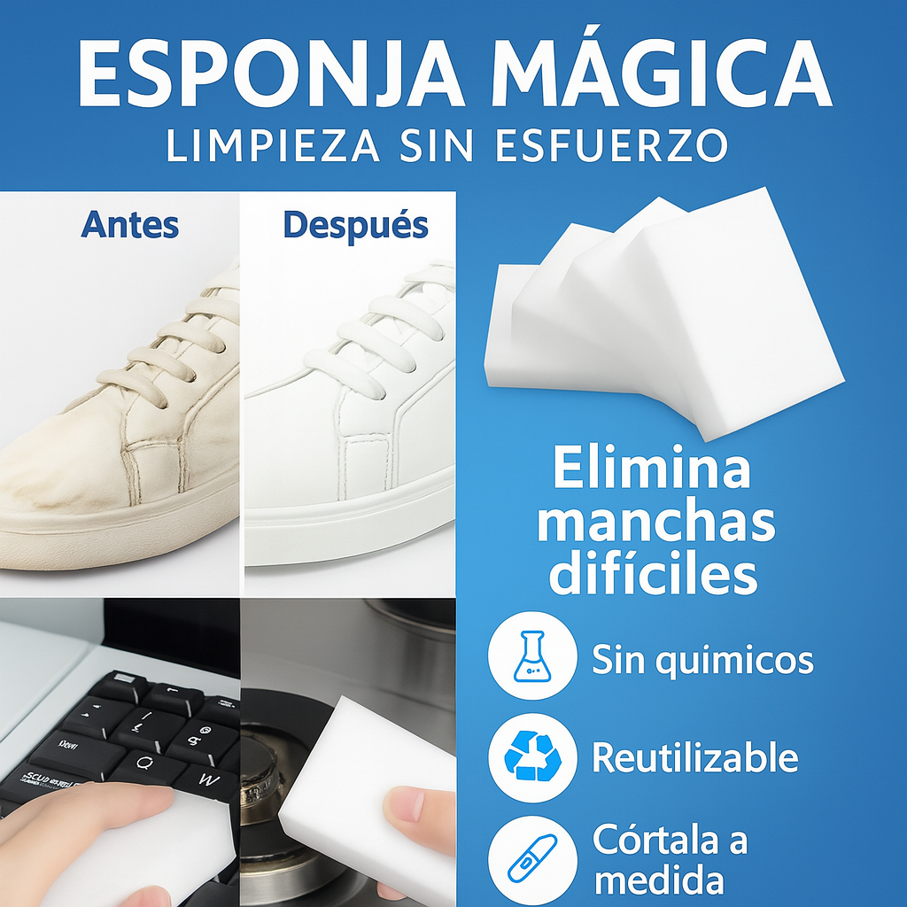 Esponja Mágica Limpiadora – Pack × 12 Unidades